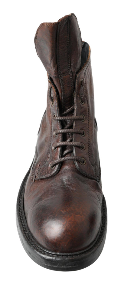 Men Brown Leather Ankle Boots Shoes