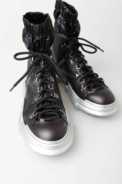 Black Nylon Galileo High Top Sneakers Shoes