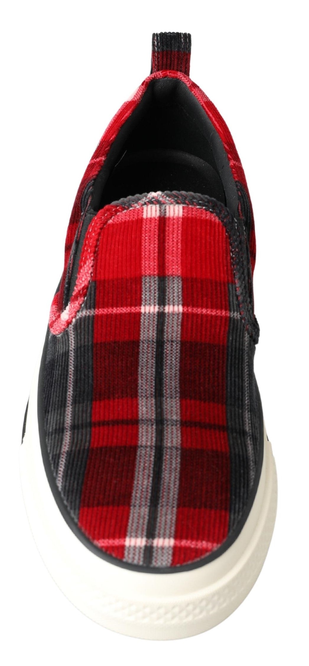 Red White Checkered Slip On Sneakers Men Shoes