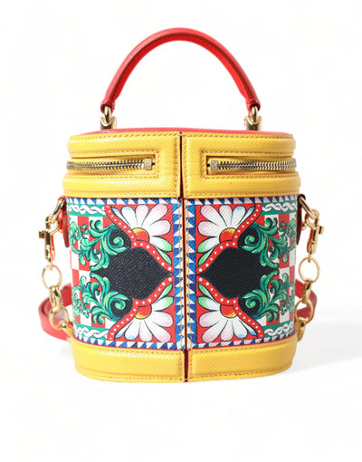 Multicolor Leather Sicilian Carretto DG Girls Bucket Bag