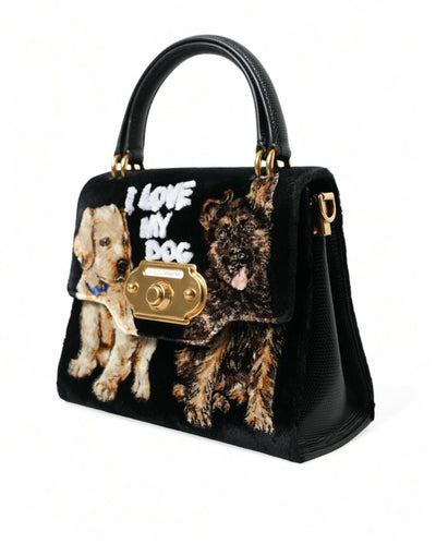 Black WELCOME I Love My Dog Top Handle Women Bag