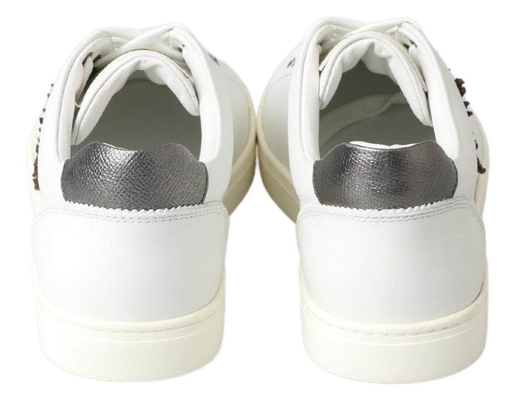 White Leather Heart Low Top Sneakers Men Shoes