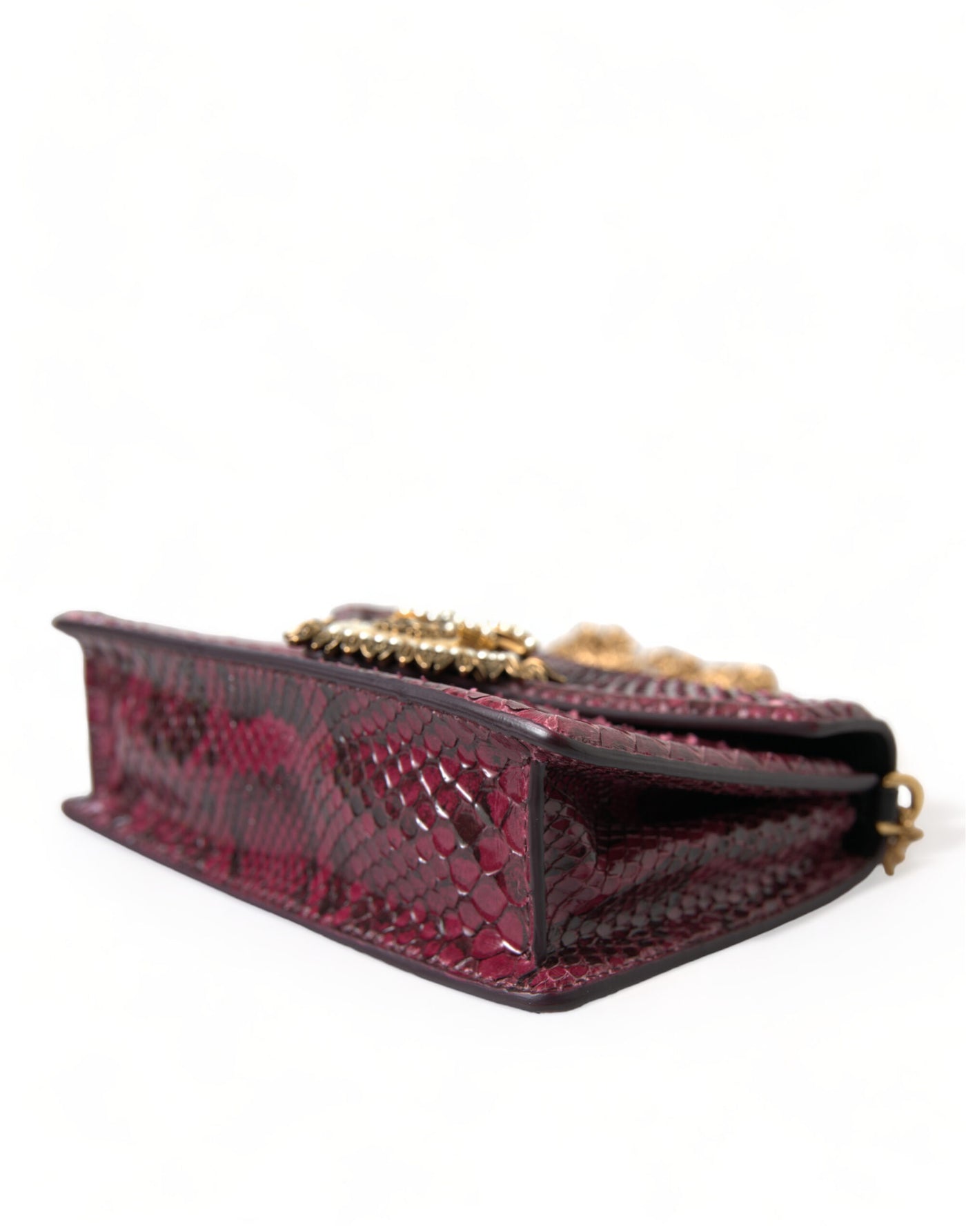 Bordeaux Exotic Leather DEVOTION HEART Top Handle Shoulder Bag