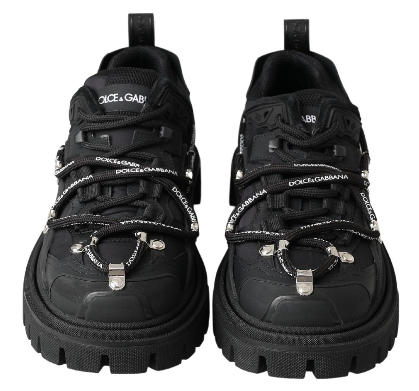 Black Trekking Derby Logo Sneakers