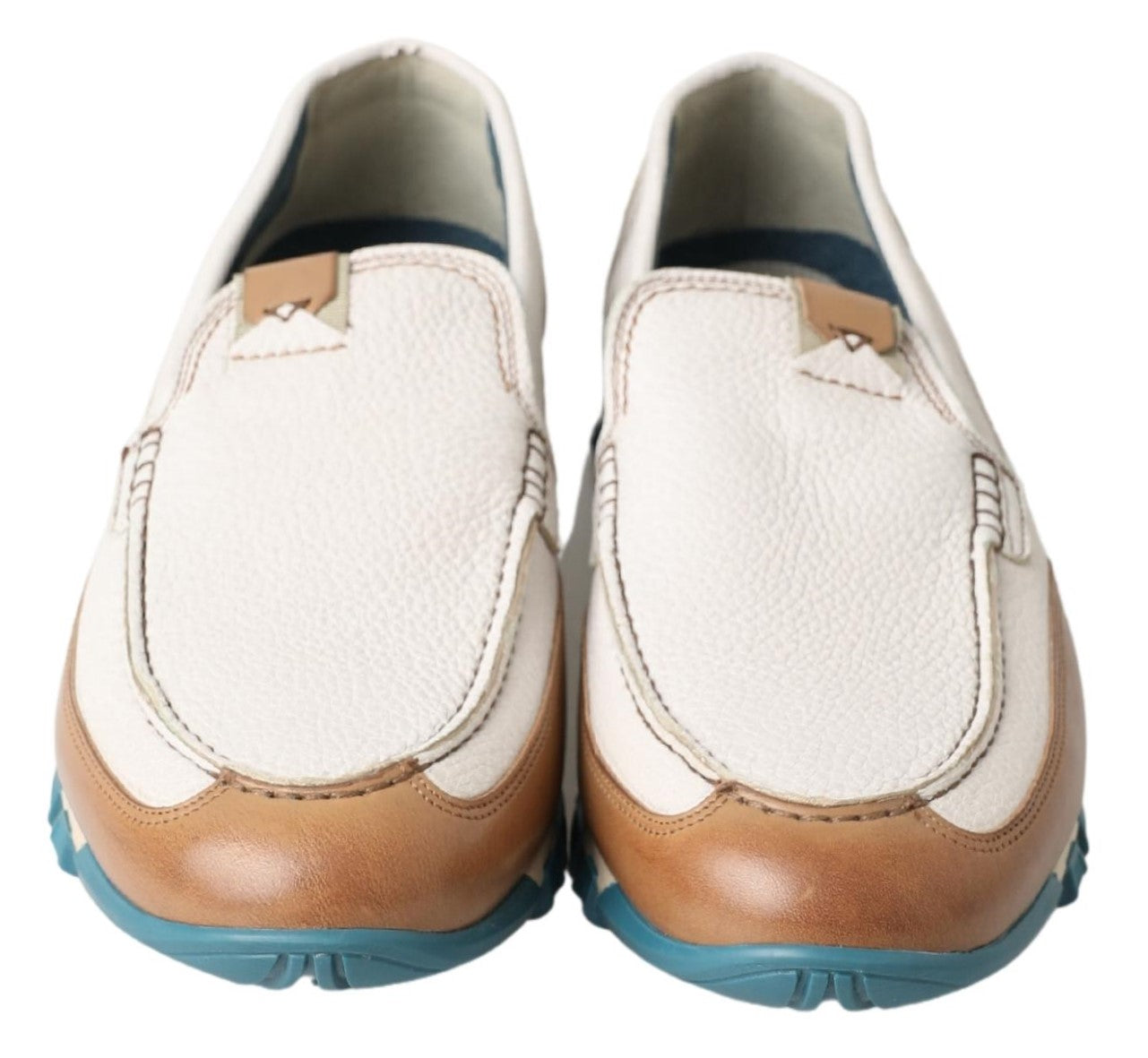 White Leather Loafers Moccasins Shoes