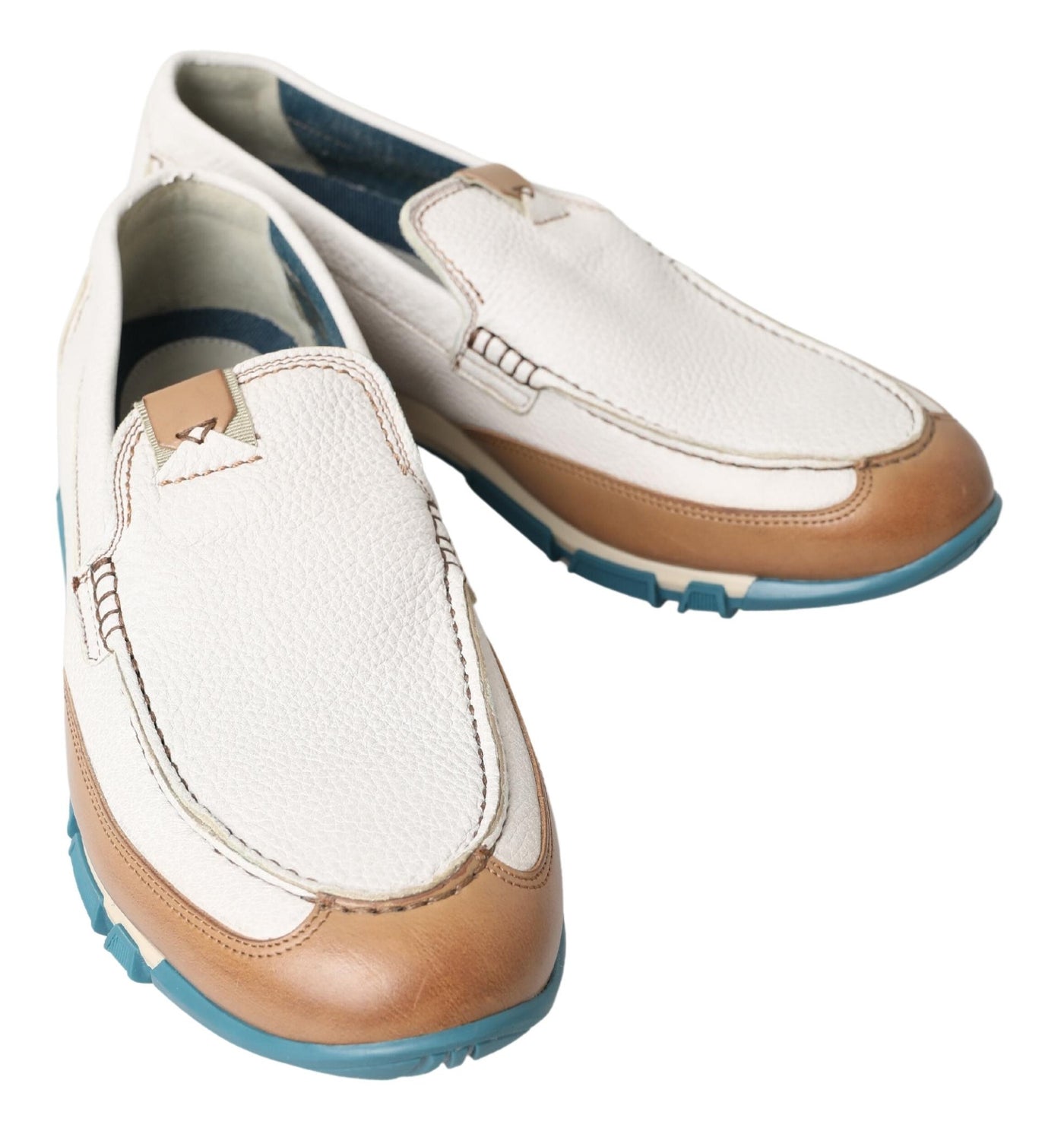 White Leather Loafers Moccasins Shoes