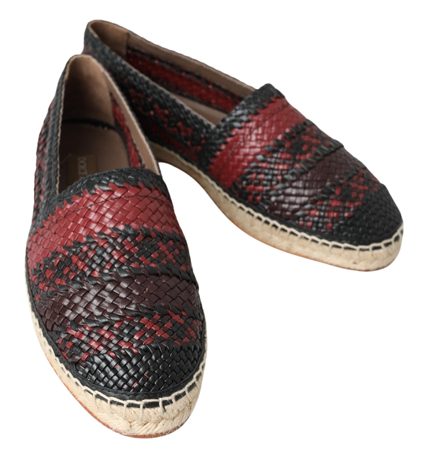 Black Bordeaux Buffalo Leather Espadrille Shoes