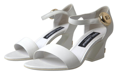 White Gold DG Ankle Strap Sandals Shoes