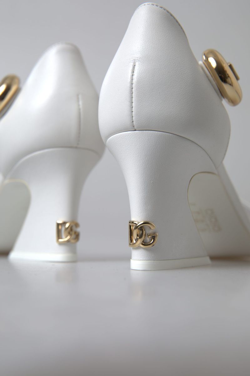 White Gold DG Ankle Strap Sandals Shoes