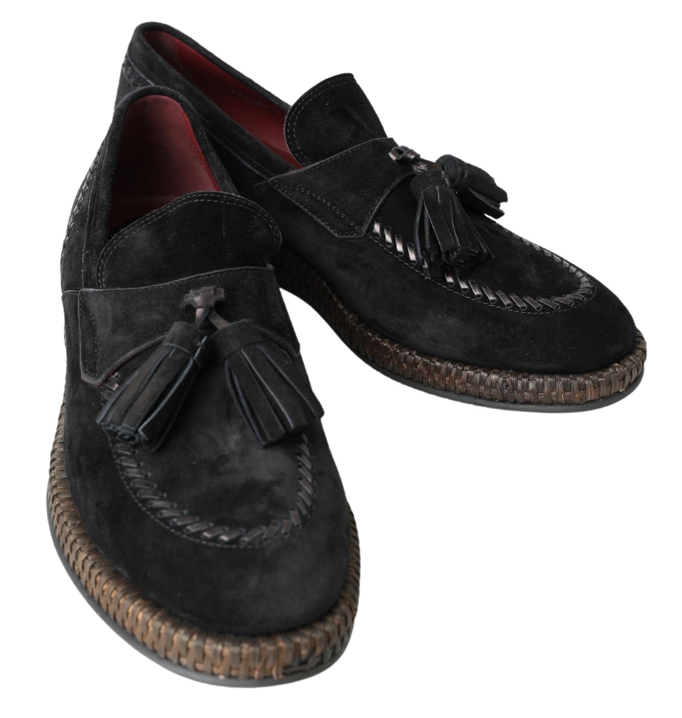 Black Suede Leather Casual Espadrille Shoes