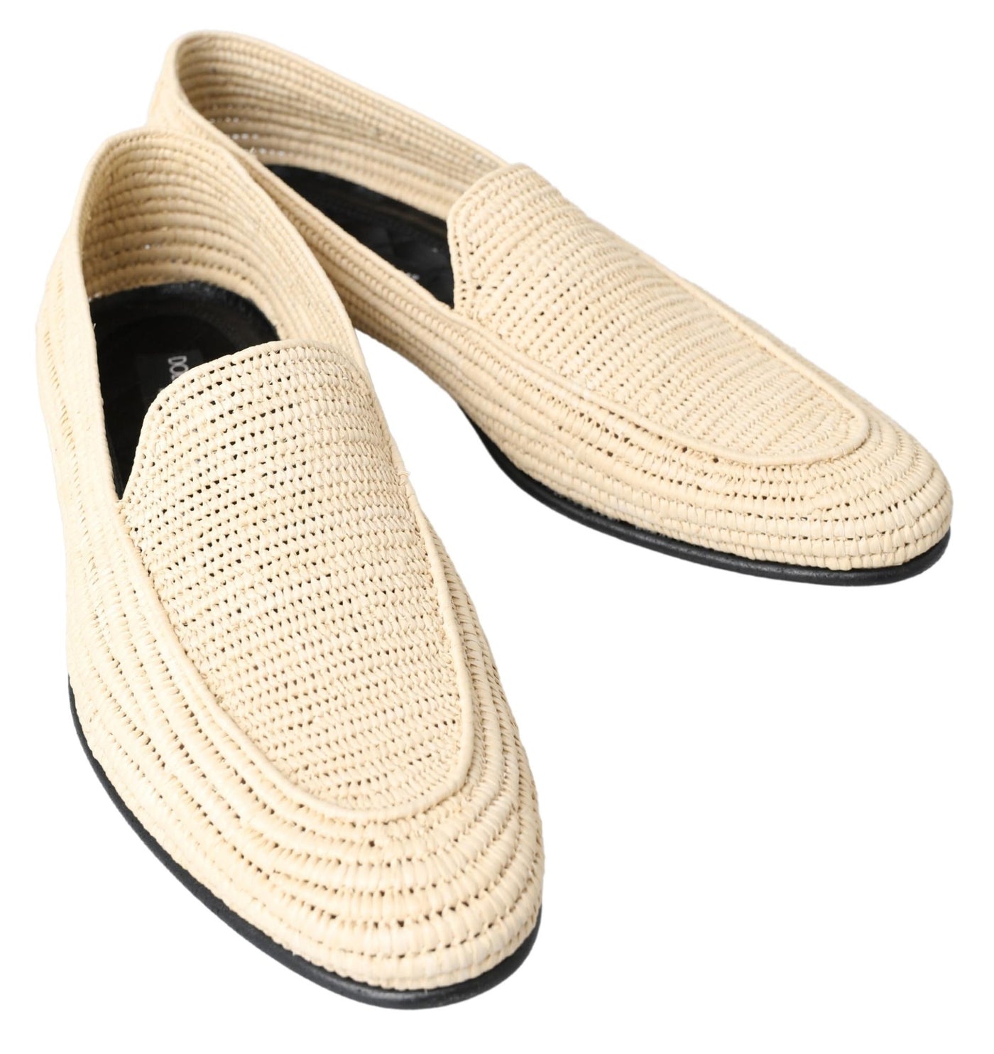 Cream Woven Viscose Loafers Men Casual Shoes