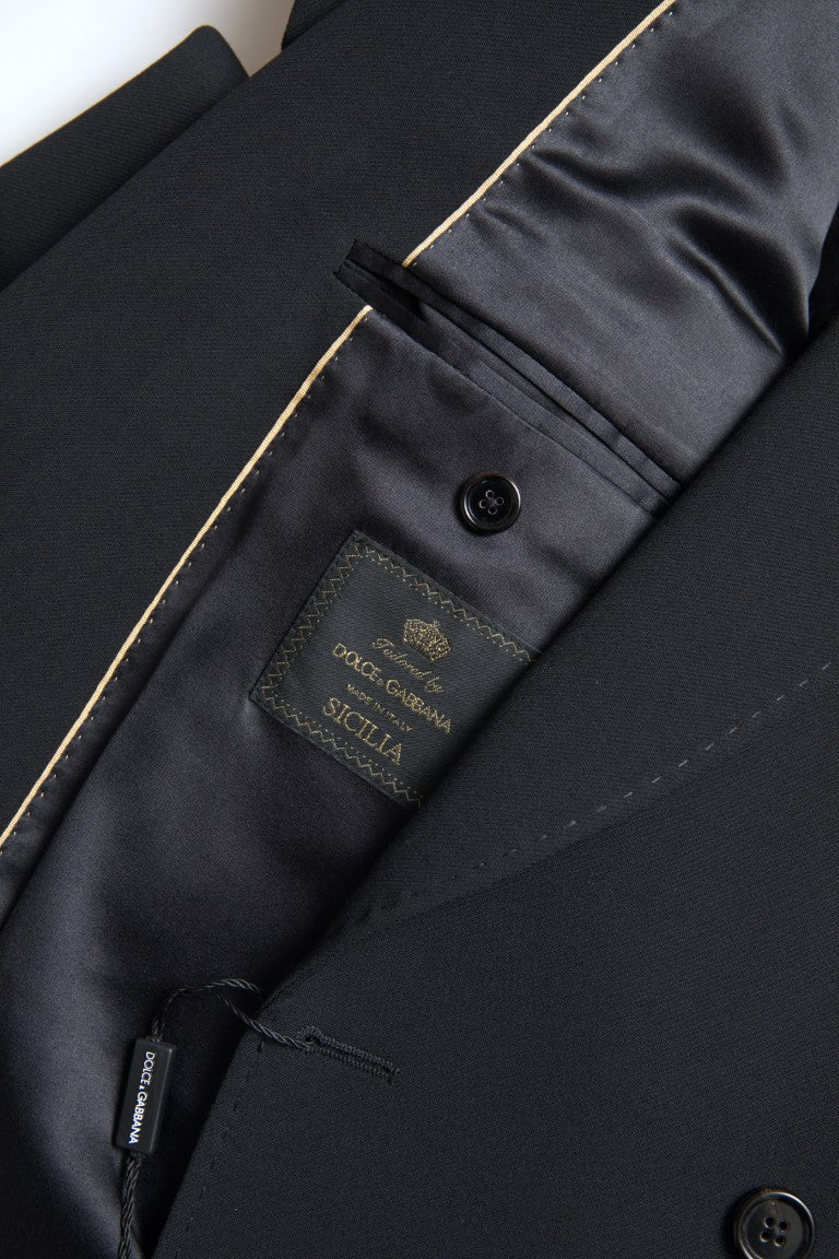 Black 2 Piece Double Breasted SICILIA Suit