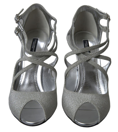 Silver Shimmers Sandals Heel Pumps Shoes