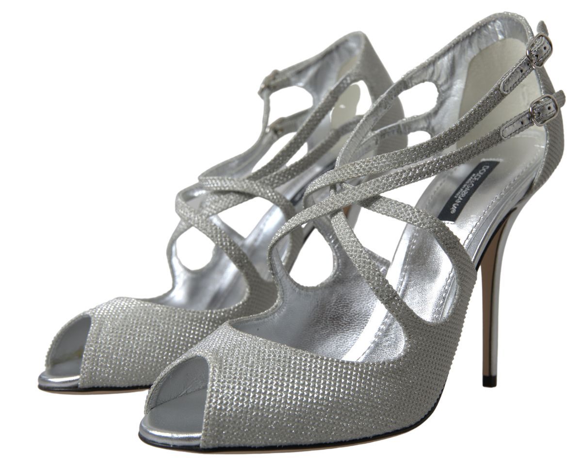 Silver Shimmers Sandals Heel Pumps Shoes