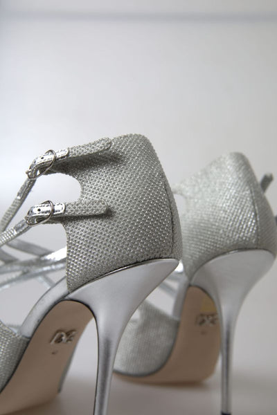 Silver Shimmers Sandals Heel Pumps Shoes