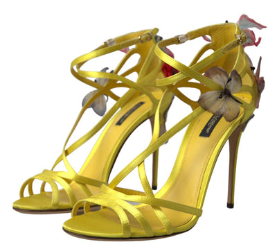 Yellow Keira Butterfly Appliqués Sandals