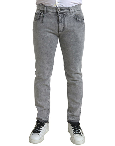 Grey Cotton Skinny Men Denim Trouser Jeans