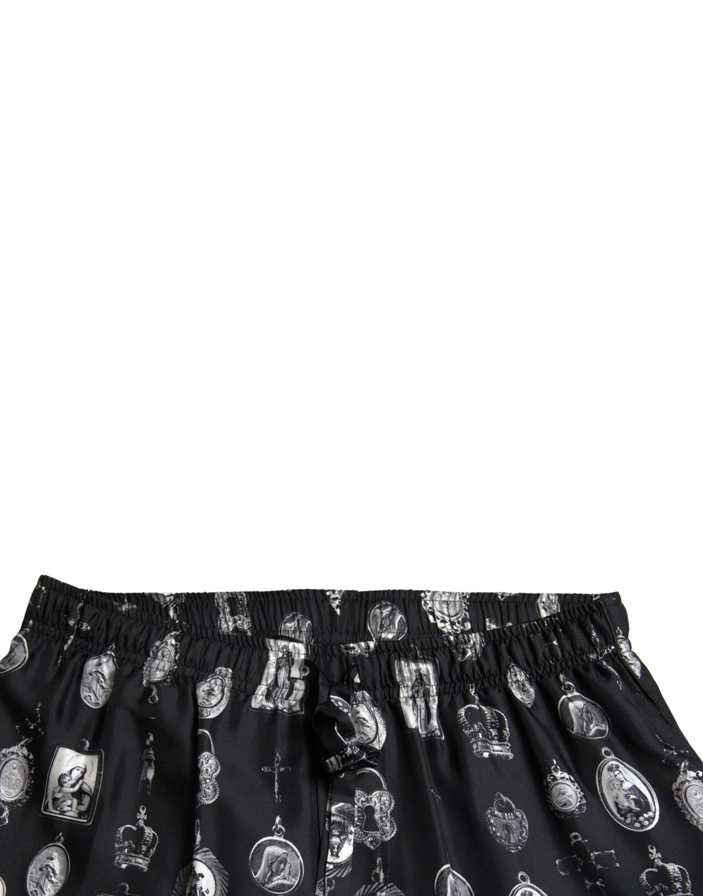 Black Religious Print Joggers Silk Men Pants