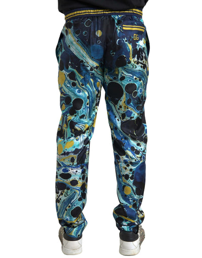 Multicolor Printed Joggers Silk Men Pants