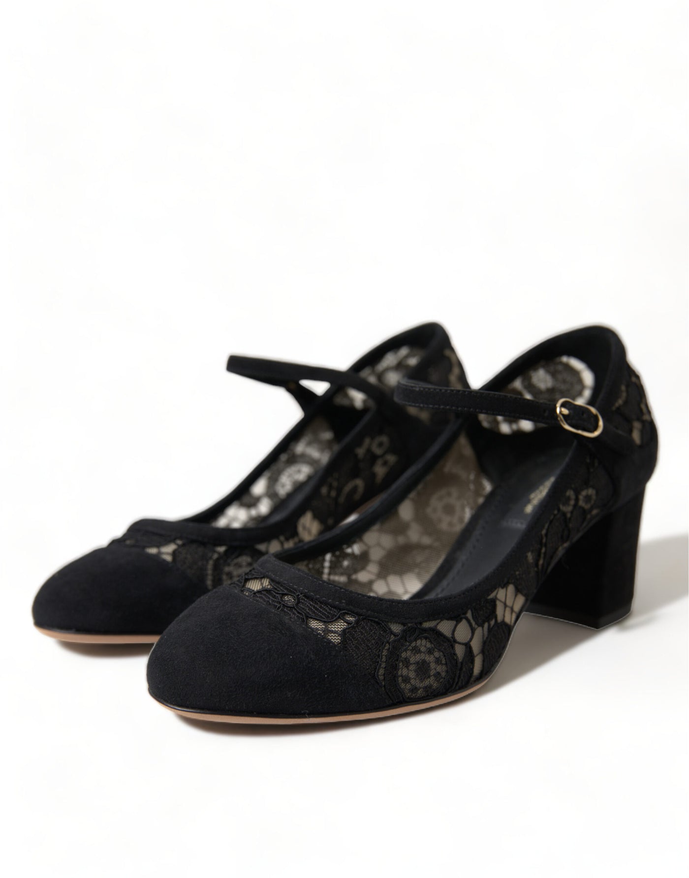 Black Mary Jane Taormina Lace Pumps Shoes