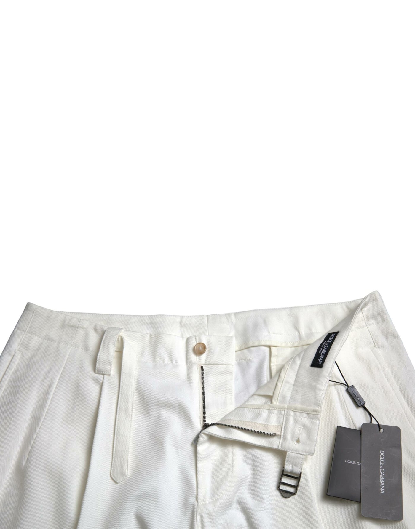 White Cotton Stretch Men Bermuda Denim Shorts