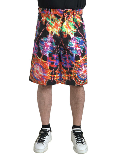 Multicolor Printed Cotton Men Bermuda Shorts