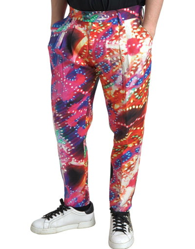 Multicolor Printed Linen Men Trouser Pants