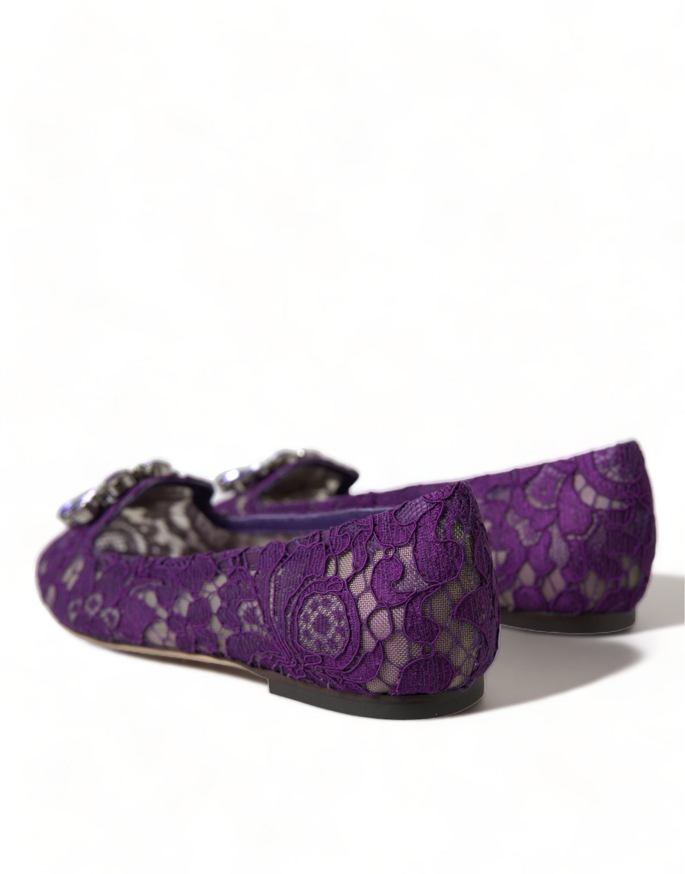 Purple Vally Taormina Lace Crystals Flats Shoes