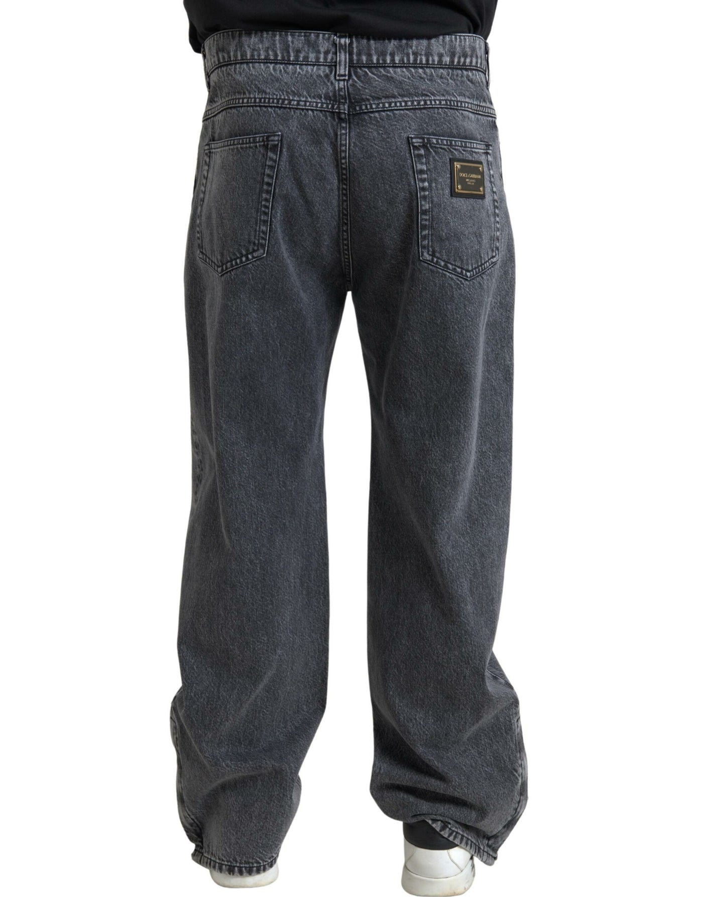 Dark Gray Cotton Straight Fit Men Denim Jeans