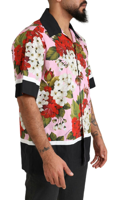 Multicolor Geranium Cotton Men Casual Shirt