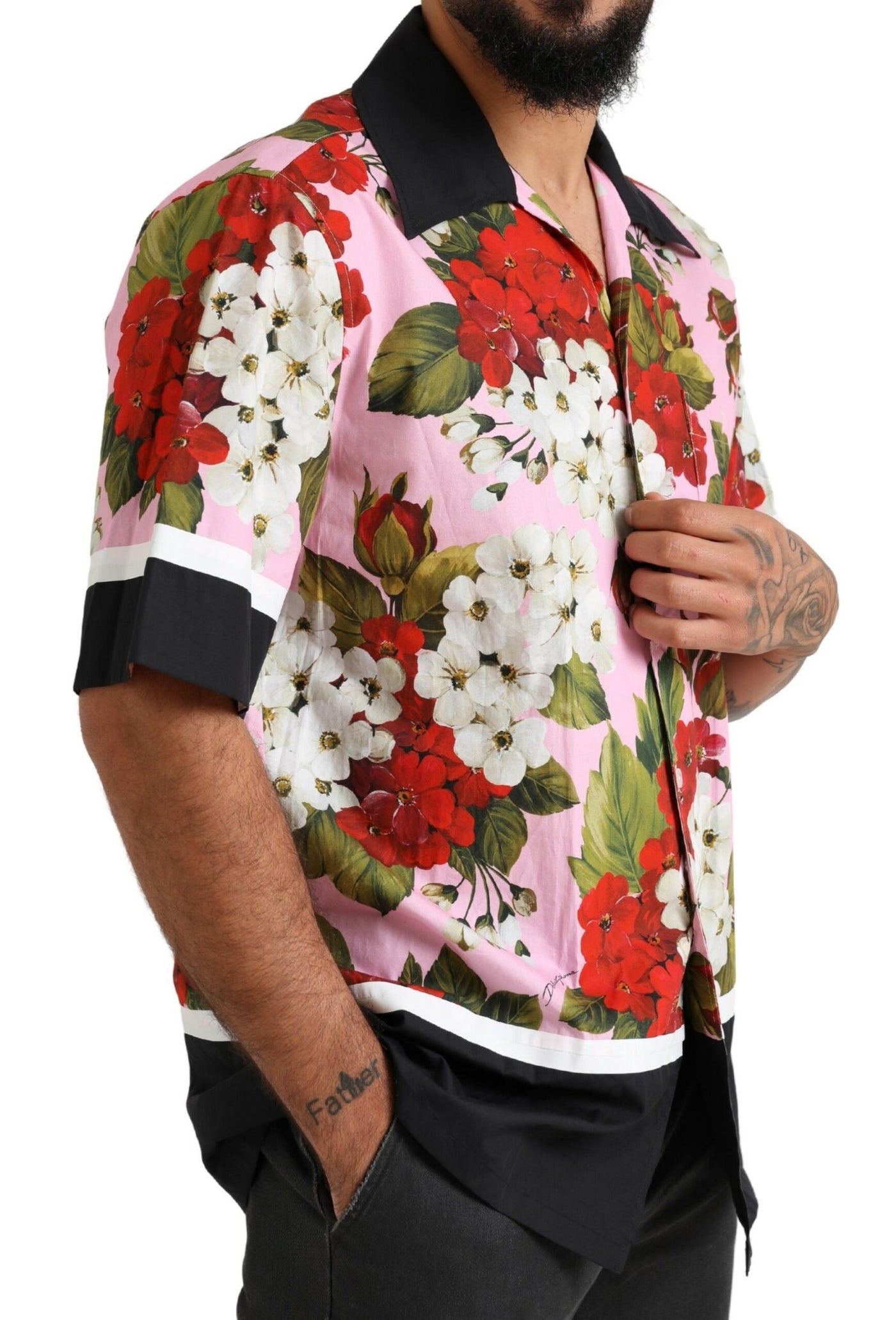 Multicolor Geranium Cotton Men Casual Shirt