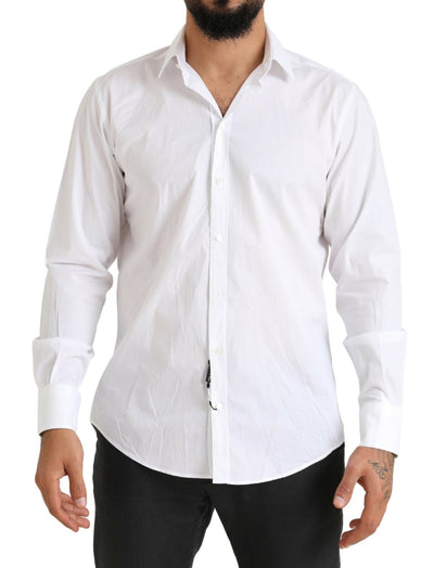 White MARTINI Cotton Blend Dress Formal Shirt