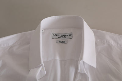 White MARTINI Cotton Blend Dress Formal Shirt