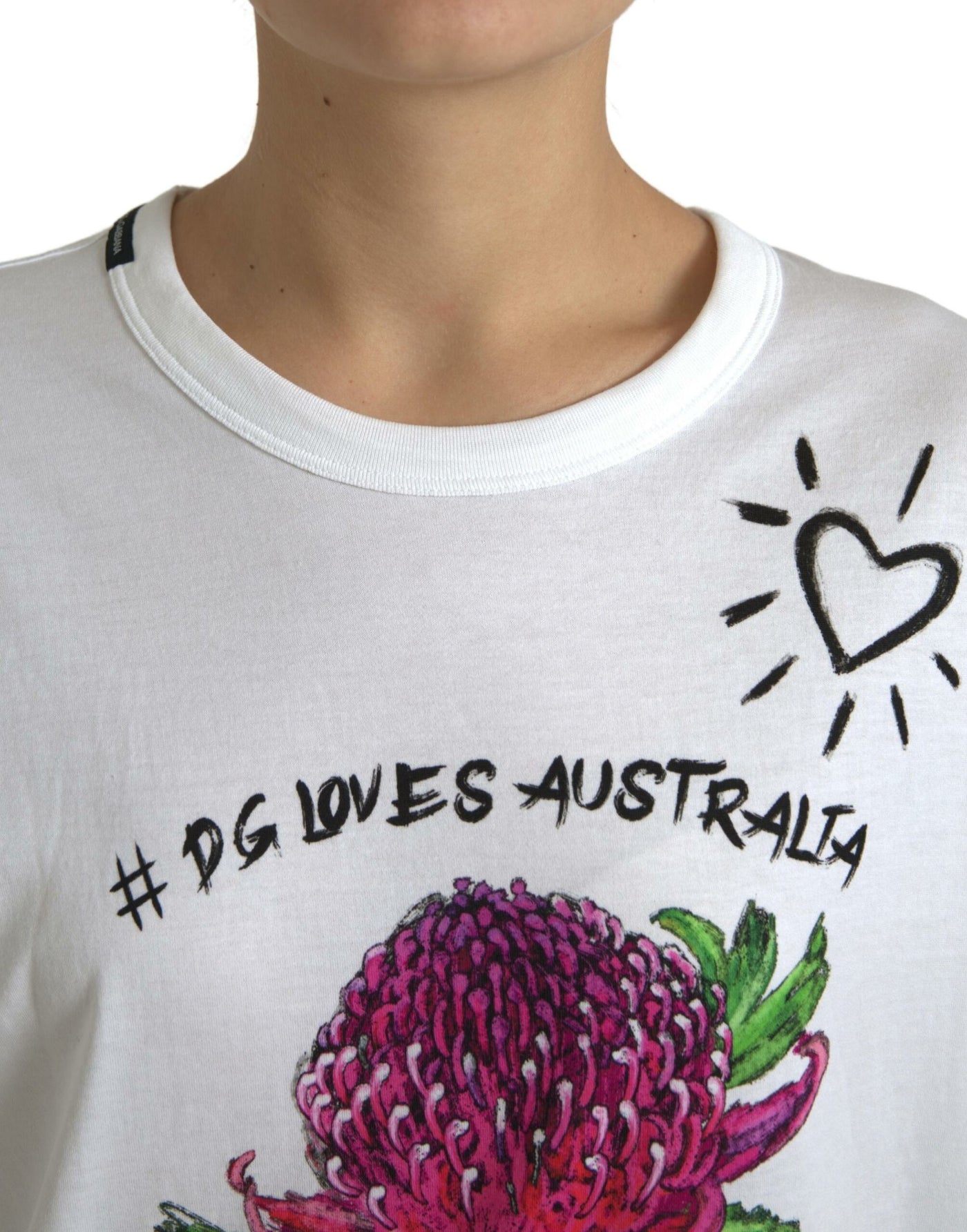 White Cotton D&G LOVES AUSTRALIA Tee T-shirt