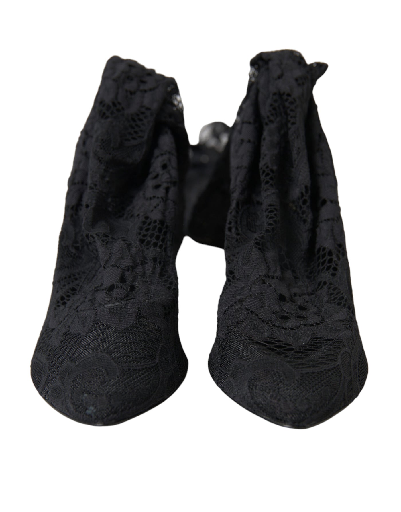 Black Stretch Socks Taormina Lace Boots Shoes