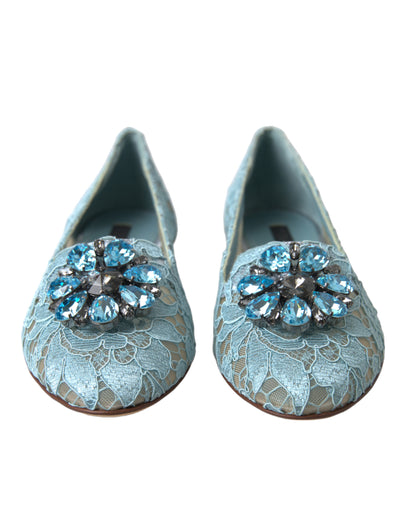 Blue Vally Taormina Lace Crystals Flats Shoes