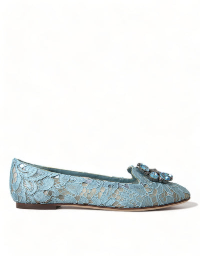 Blue Vally Taormina Lace Crystals Flats Shoes