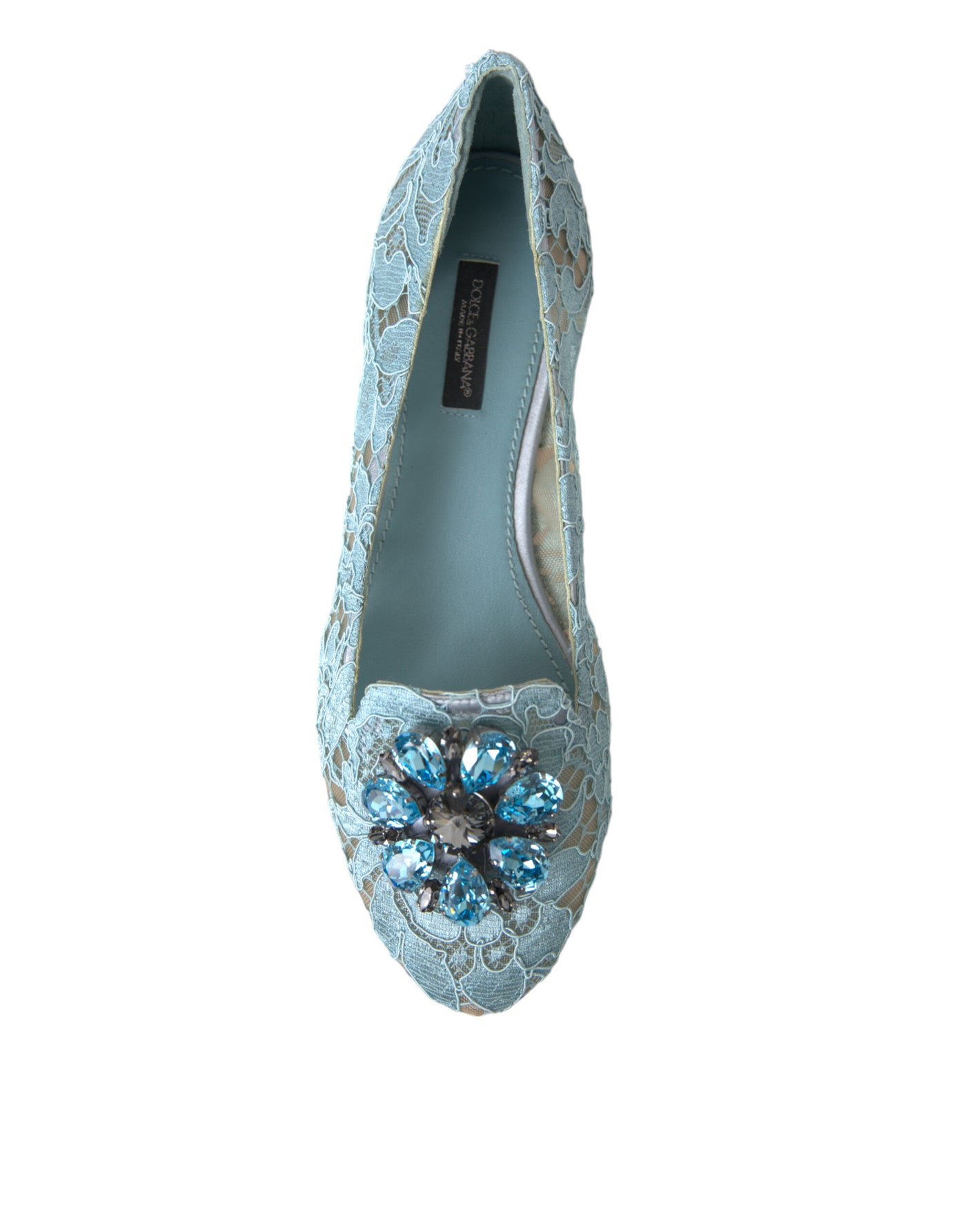 Blue Vally Taormina Lace Crystals Flats Shoes