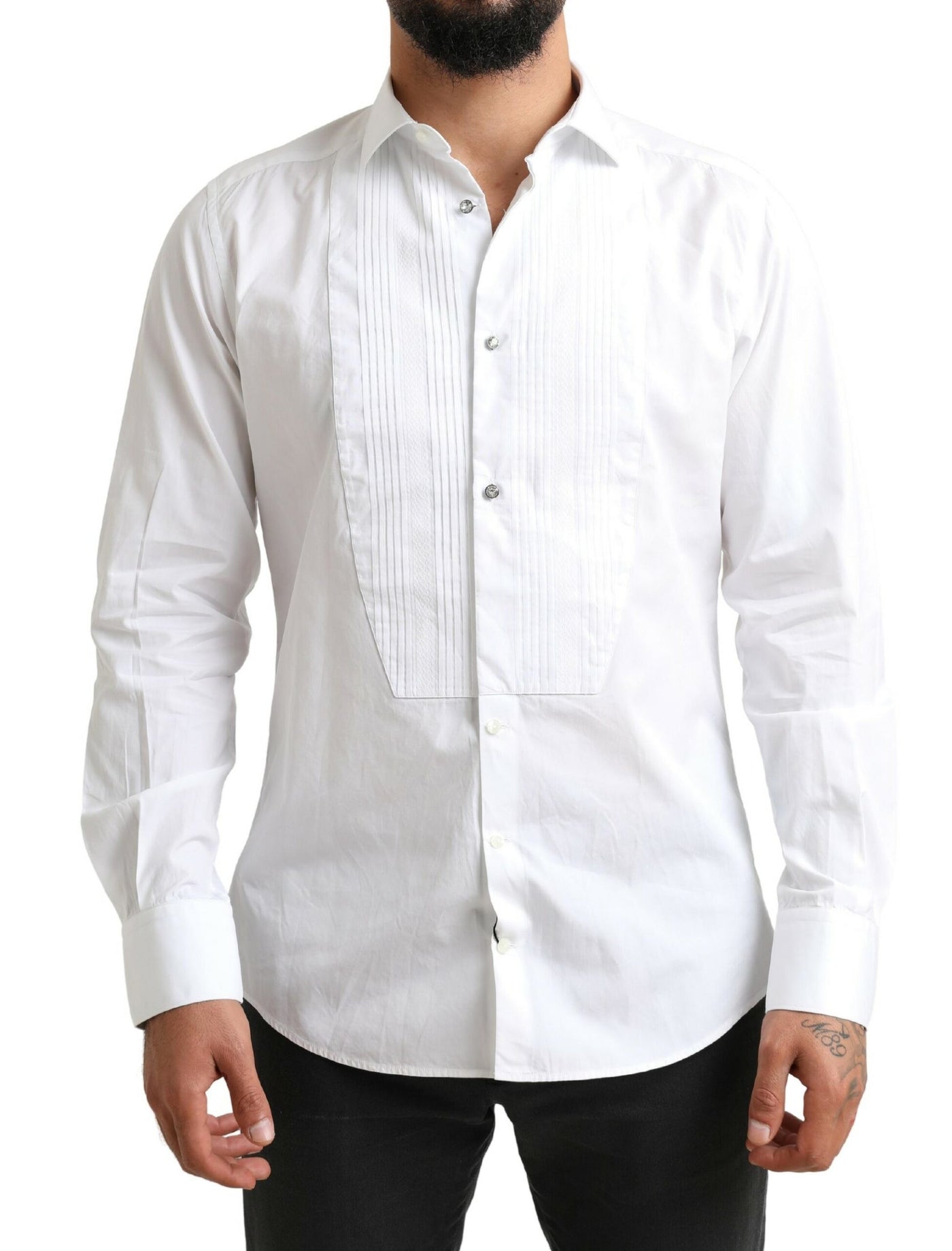 White GOLD Formal Cotton Tuxedo Dress Shirt