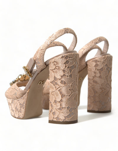 Pink Lace Taormina Platform Sandals Shoes