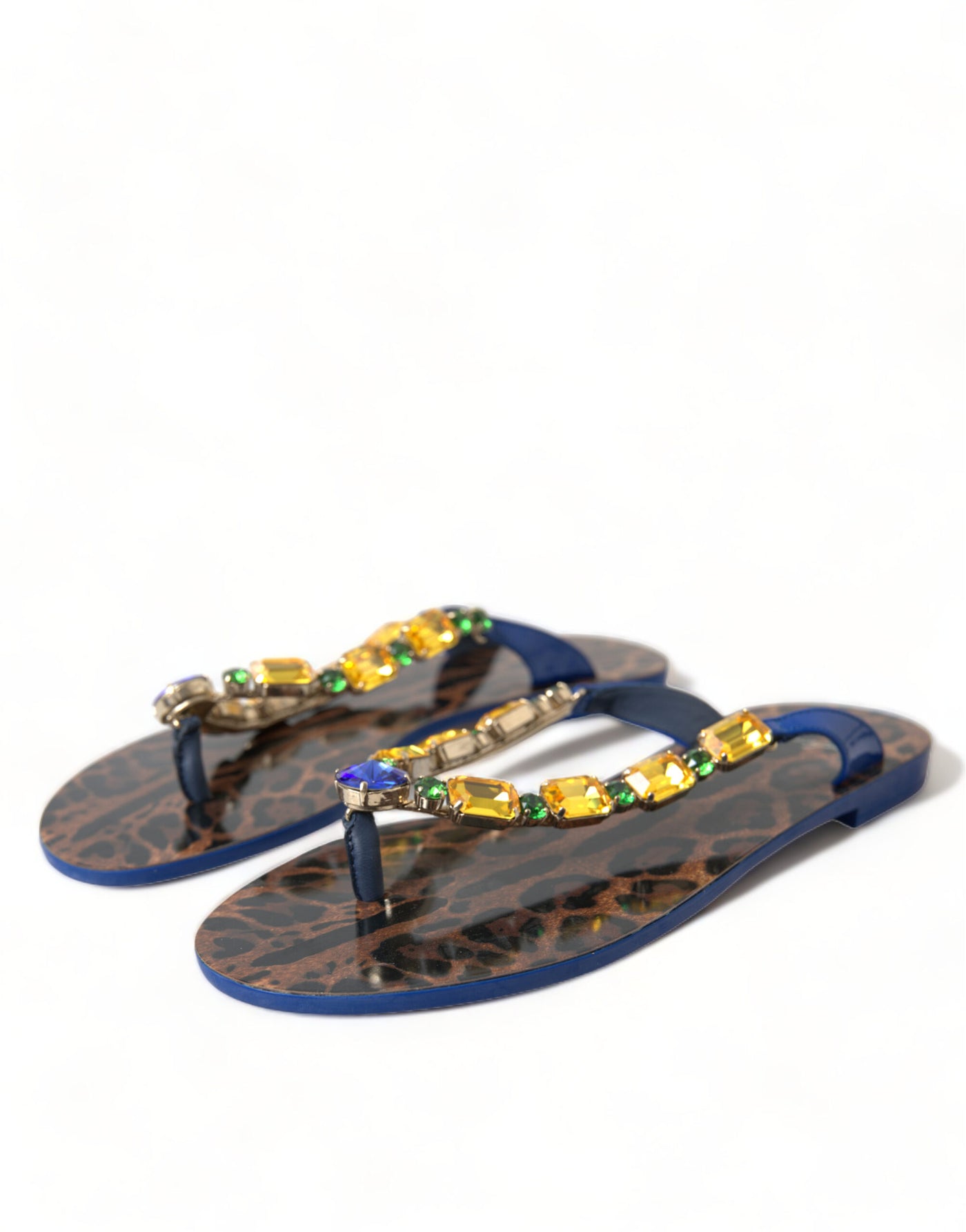 Blue Crystals Flats Sandals Beachwear Shoes