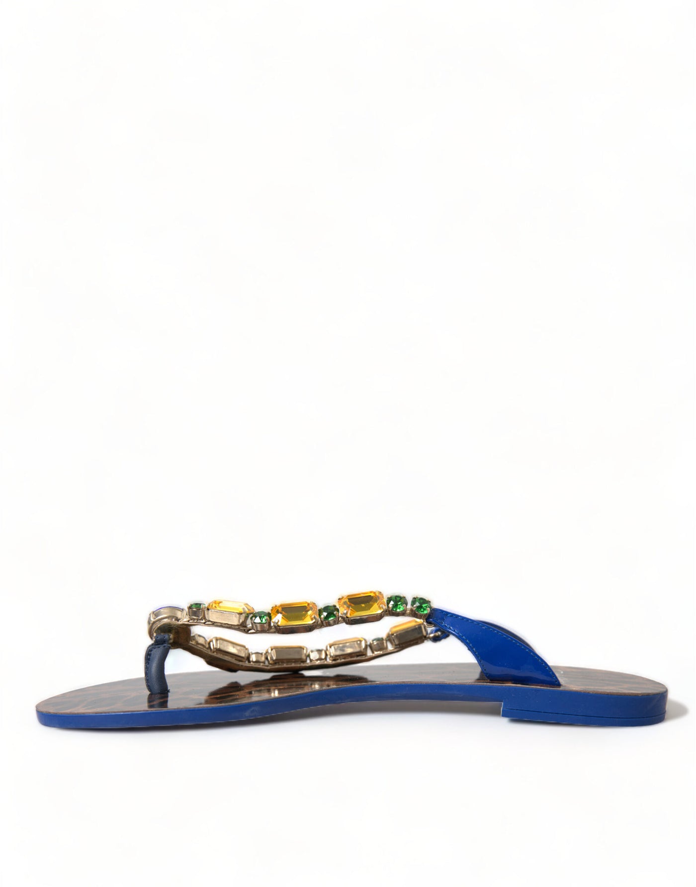 Blue Crystals Flats Sandals Beachwear Shoes