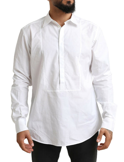 White Formal Cotton Tuxedo Men Dress Shirt