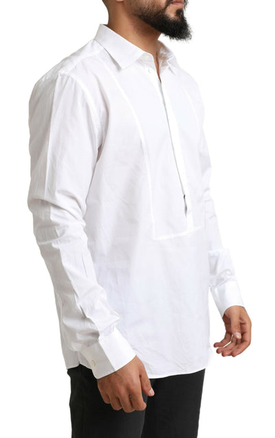 White Formal Cotton Tuxedo Men Dress Shirt