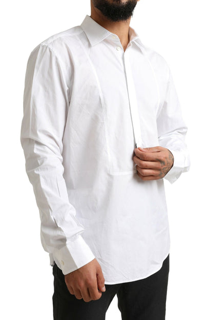 White Formal Cotton Tuxedo Men Dress Shirt