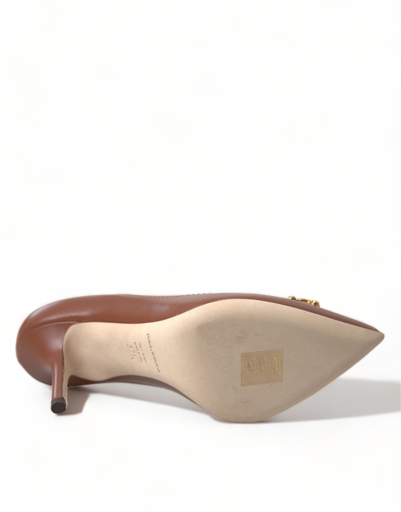 Brown Leather DG Amore Heels Pumps Shoes