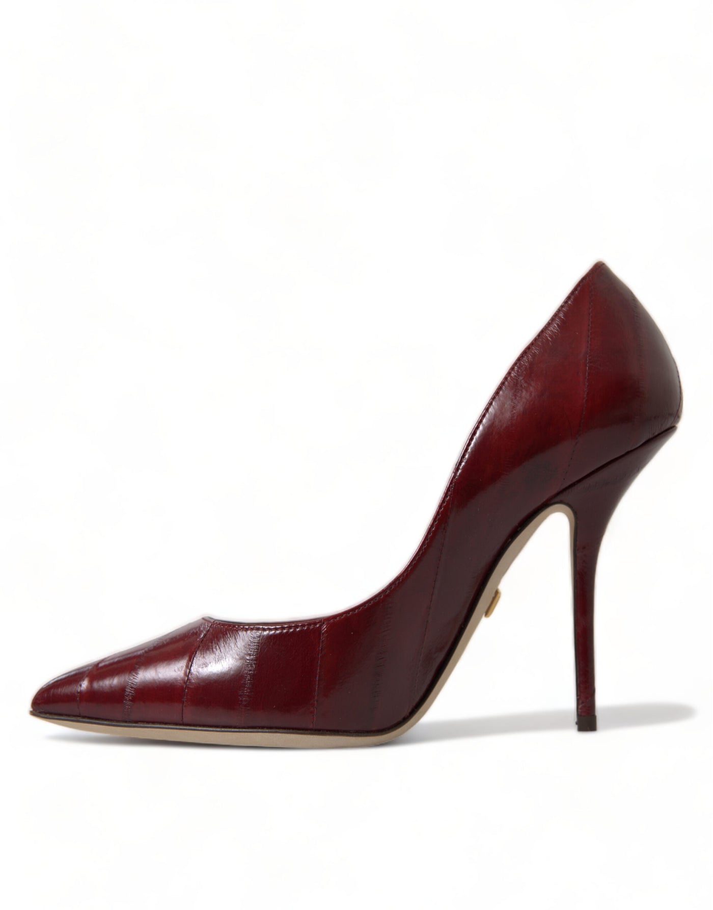 Bordeaux Leather Eelskin Pumps Heels Shoes