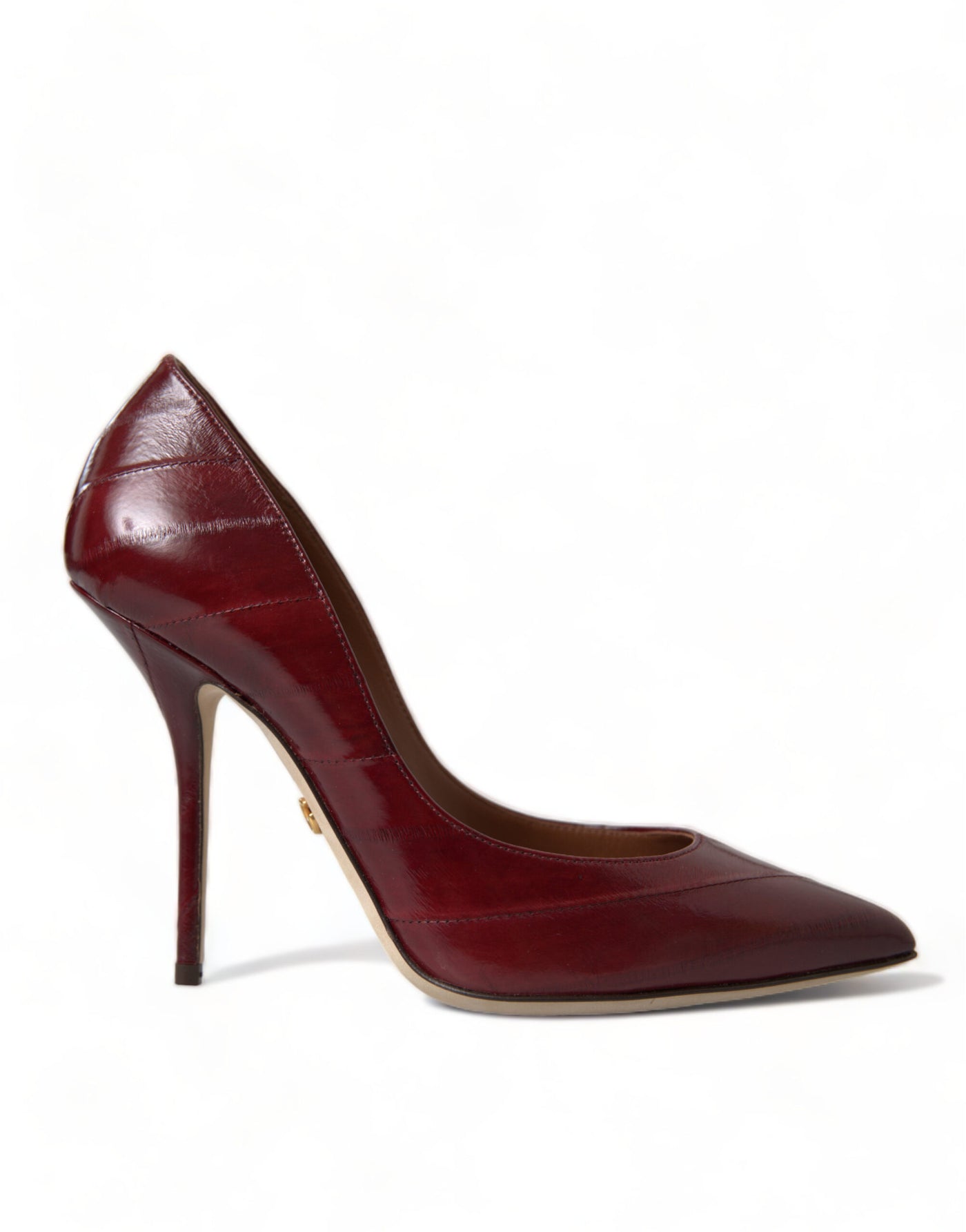 Bordeaux Leather Eelskin Pumps Heels Shoes