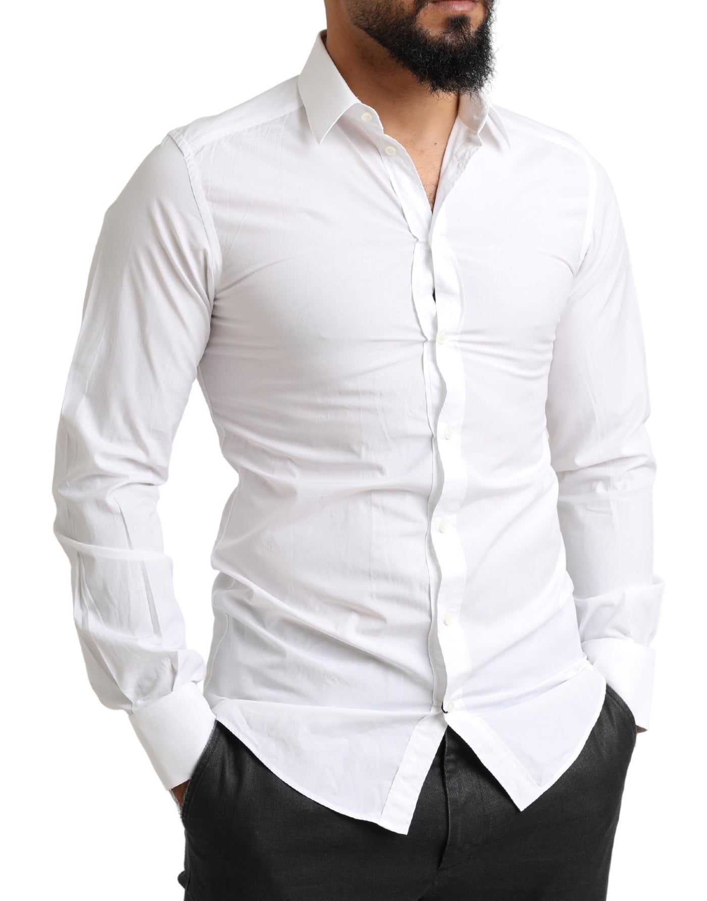 White GOLD Cotton Slim Fit Formal Dress Shirt