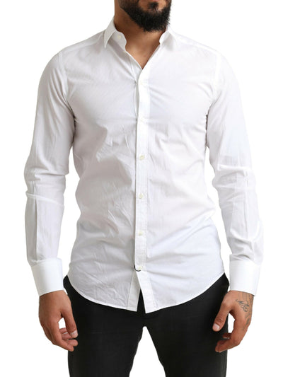 White MARTINI Cotton Dress Formal Shirt